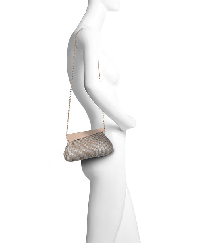Gold | Ivy Asymmetrical Crystal Pouch Clutch