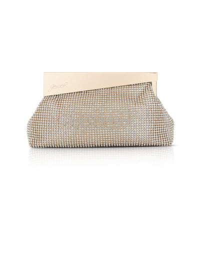 Ivy Asymmetrical Crystal Pouch Clutch