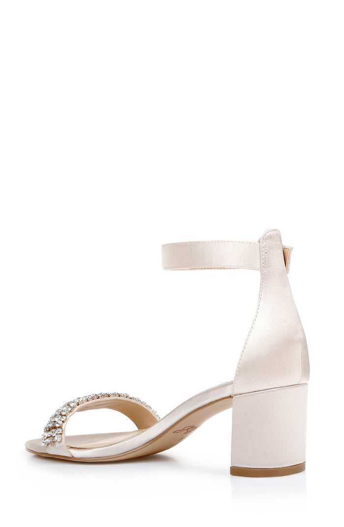 Champagne | James Ankle Strap Block Heel