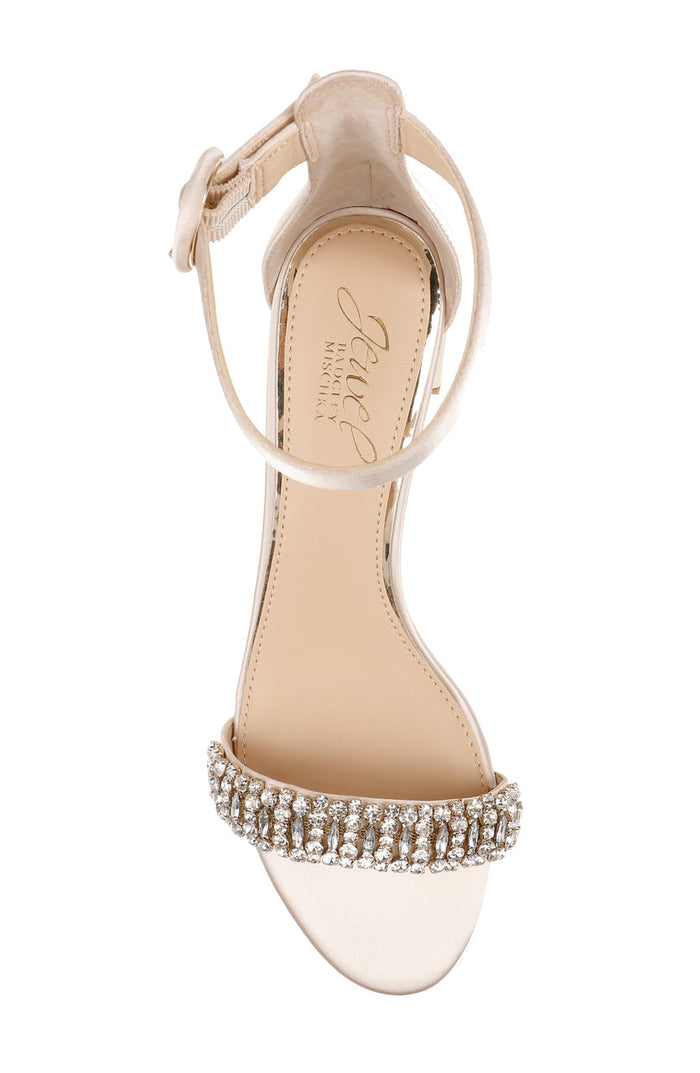 Champagne | James Ankle Strap Block Heel