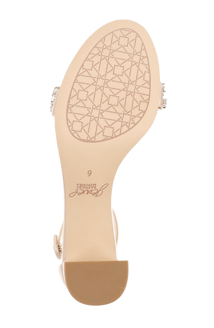 Champagne | James Ankle Strap Block Heel