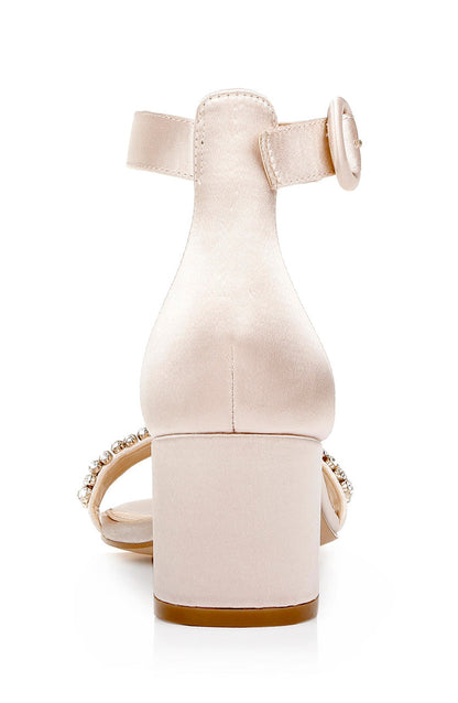 Champagne | James Ankle Strap Block Heel