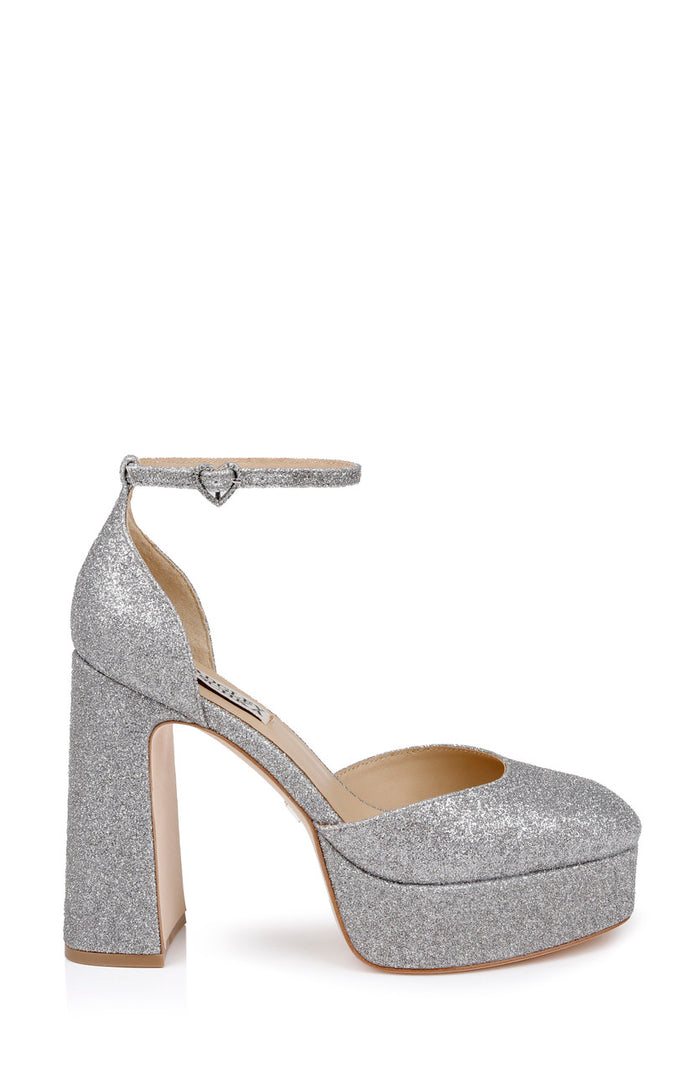 Silver Antique | Jayda Platform Pumps Side