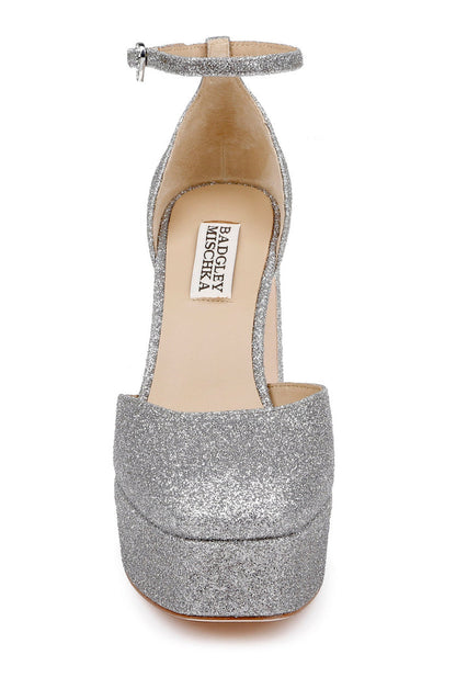 Silver Antique | Jayda Platform Pumps Front