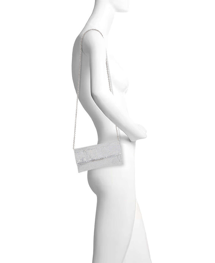 Silver | Jayden Crystal Mini Envelope Clutch Form
