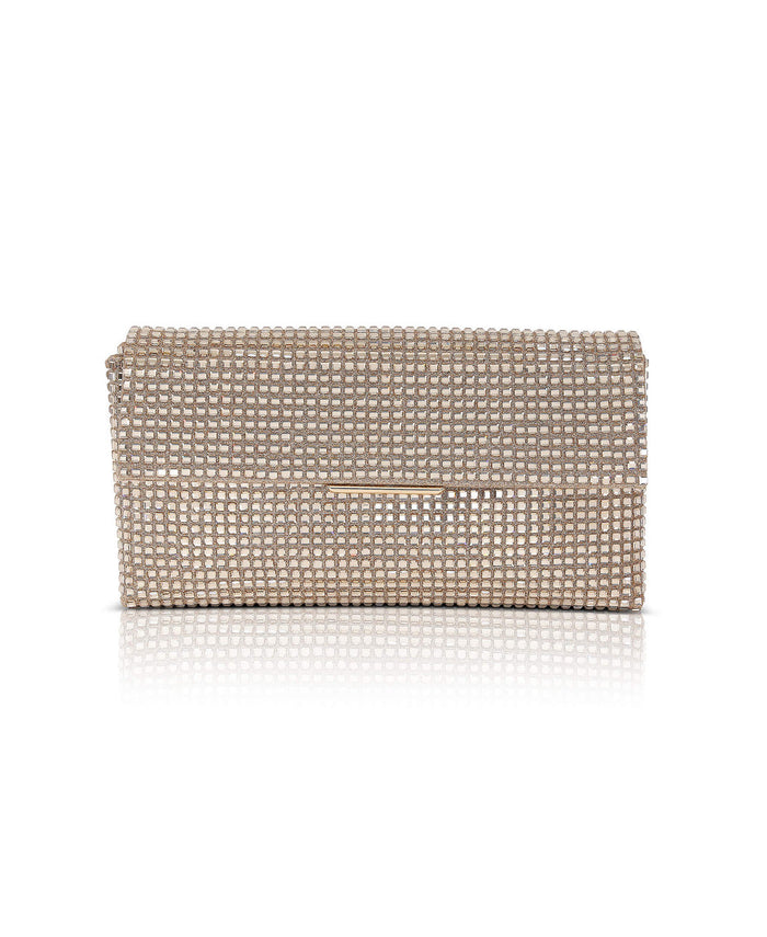 Gold | Jayden Crystal Mini Envelope Clutch Front