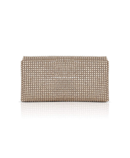 Gold | Jayden Crystal Mini Envelope Clutch Back
