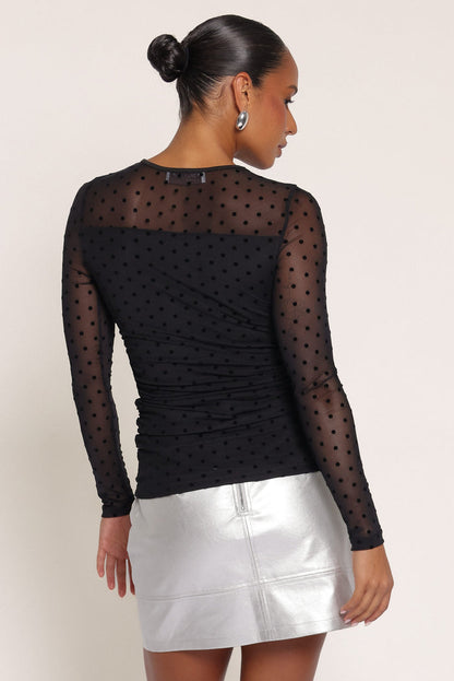 TOPS Jessie Sheer Top - Black