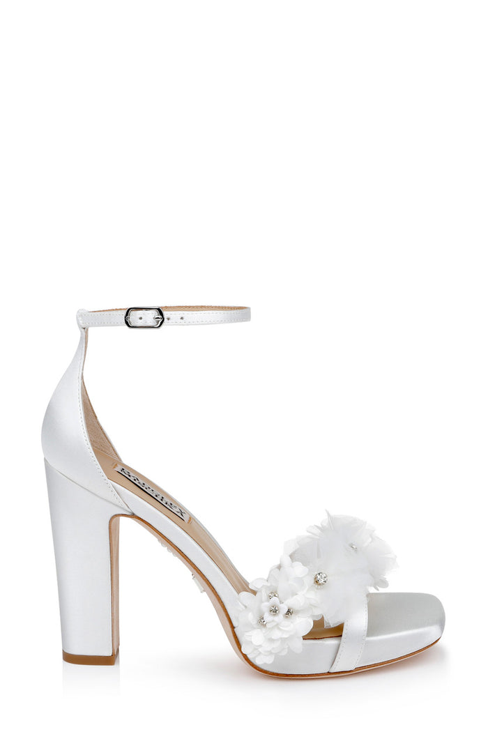 White | Joanna Block Heel Sandals Side