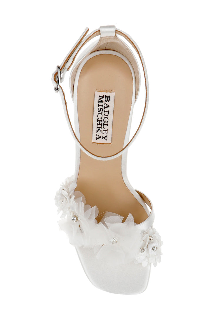 White | Joanna Block Heel Sandals Top