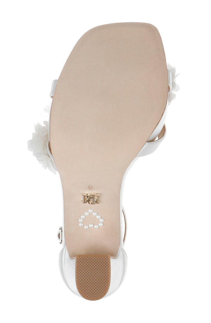 White | Joanna Block Heel Sandals Sole