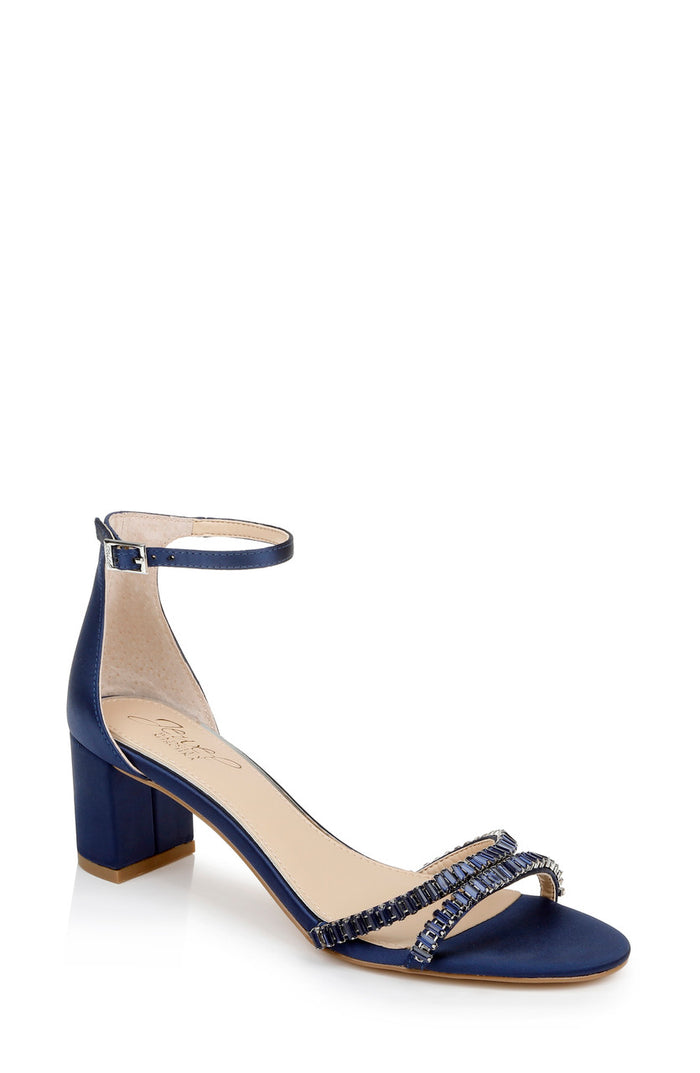 Navy | Joanne Strappy Block Heel Front Side