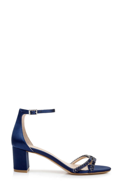 Navy | Joanne Strappy Block Heel Side