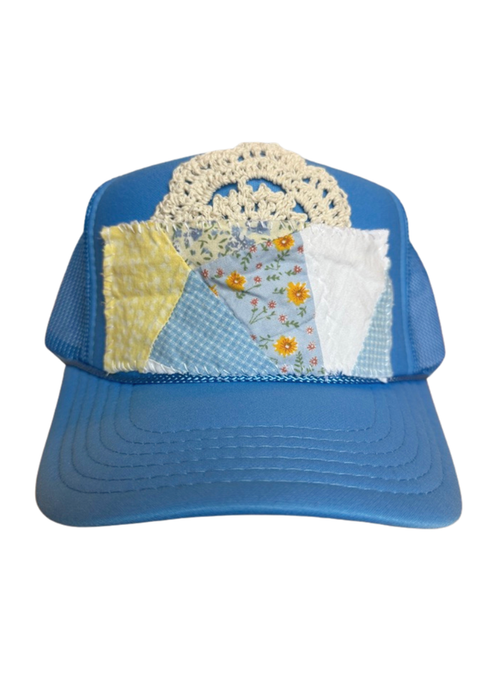 Josie Upcycled Crochet & Quilt Trucker Hat