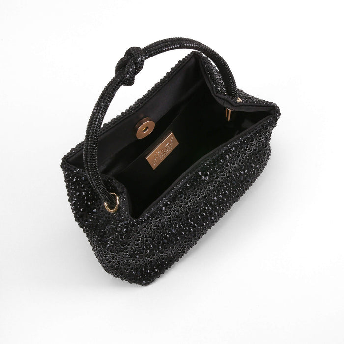 Black | Joy Mini Bucket Handbag Open
