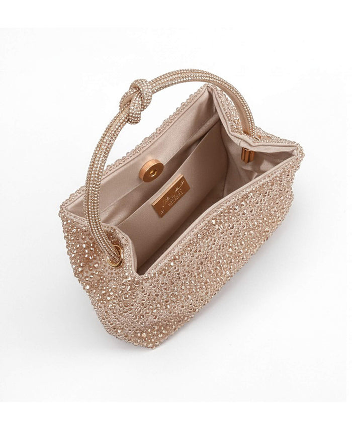 Champagne | Joy Mini Bucket Handbag Open