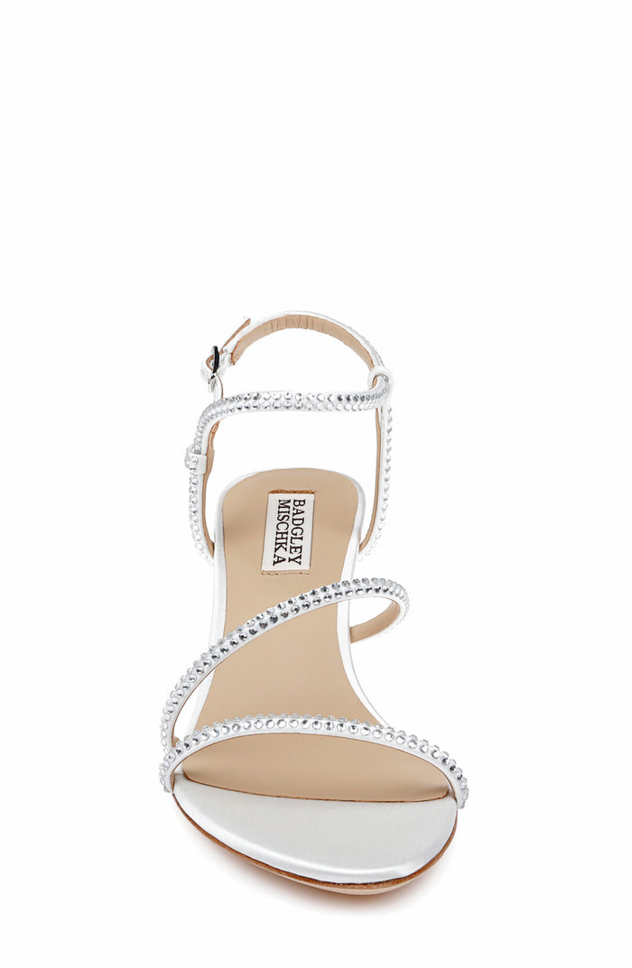 White | Juliana Cross Strap Sandals Front