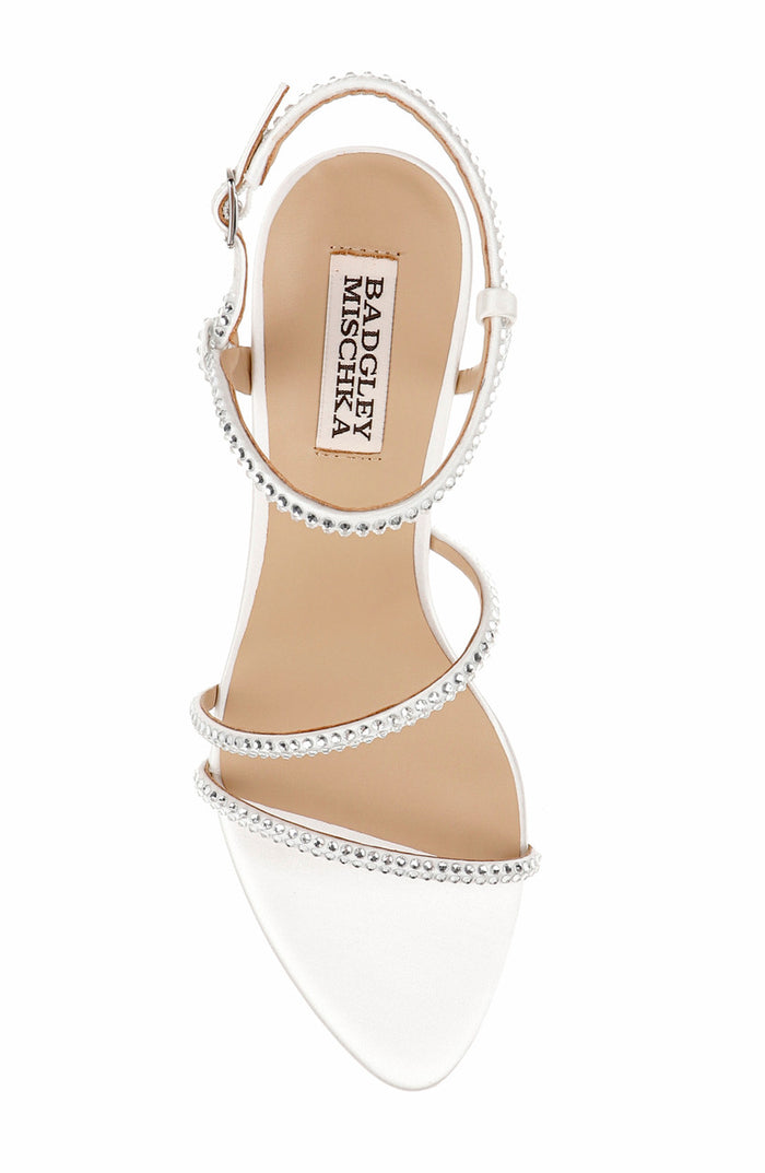 White | Juliana Cross Strap Sandals Top