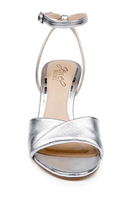 Silver | Kaia Sandal with Crisscross Vamp Front