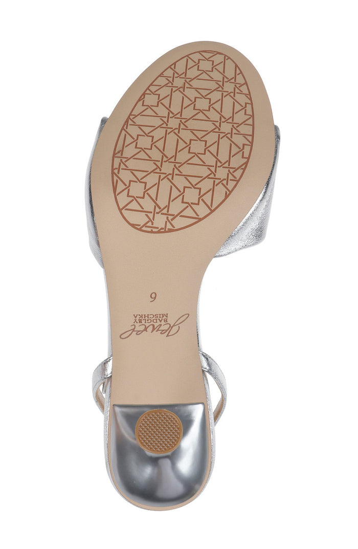Silver | Kaia Sandal with Crisscross Vamp Bottom