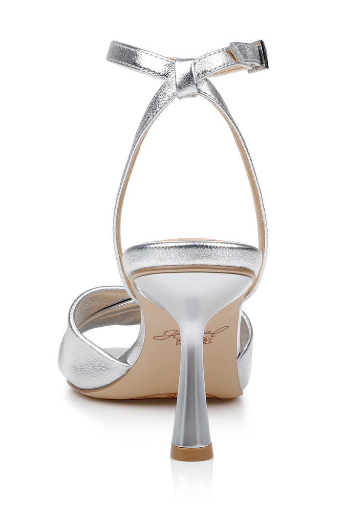 Silver | Kaia Sandal with Crisscross Vamp Back