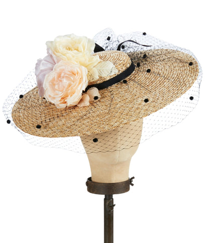 Kathy Jeanne Floral Straw Romantic Fascinator Hat
