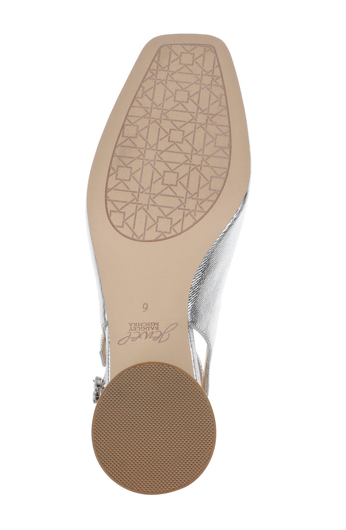 Silver | Keilani Block Round Heeled Mary Jane