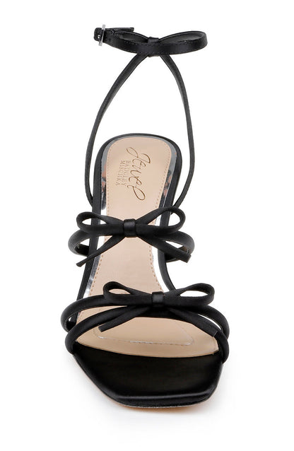 Black | Kiyomi Delicate Sandal with Bow Straps