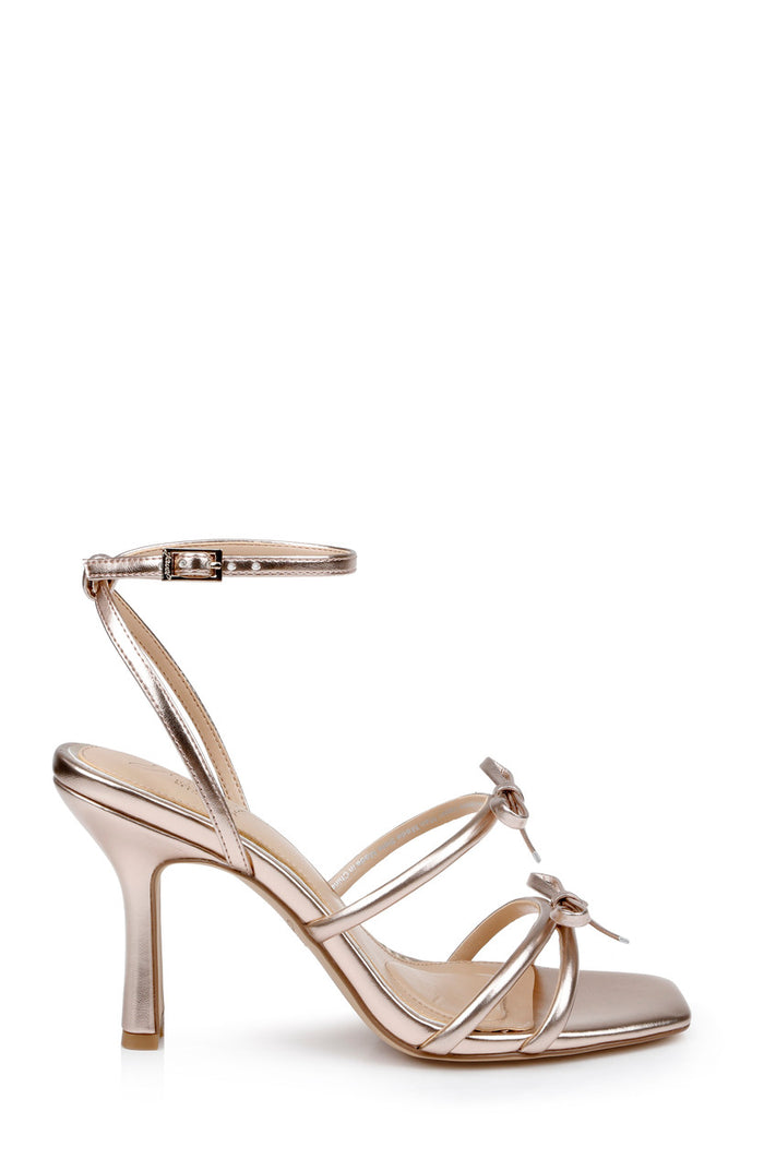Rosegold | Kiyomi II Metallic Delicate Sandal with Bow Straps