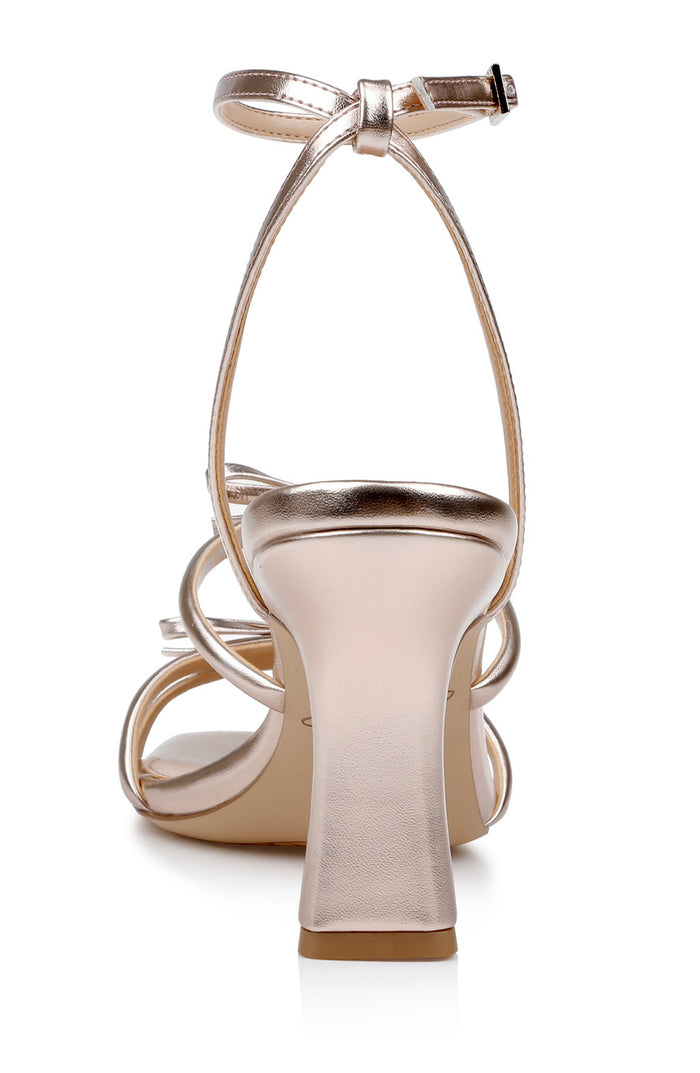 Rosegold | Kiyomi II Metallic Delicate Sandal with Bow Straps