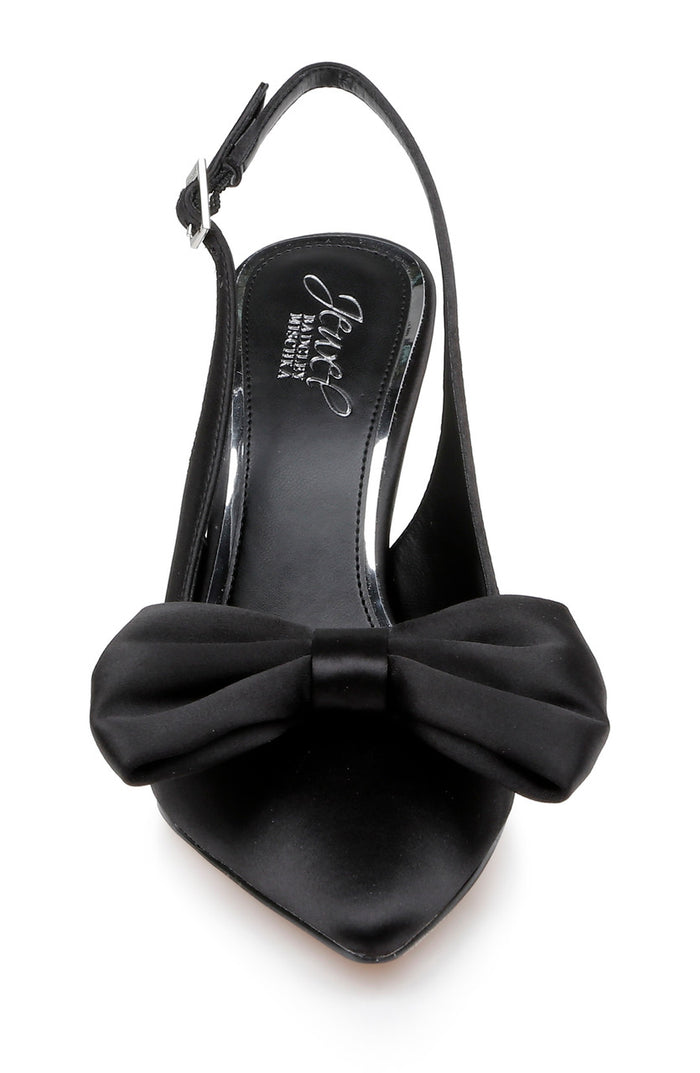 Black | Kourtnay Stiletto Slingback with Large Bow