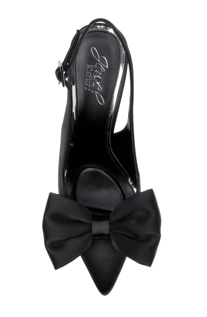 Black | Kourtnay Stiletto Slingback with Large Bow