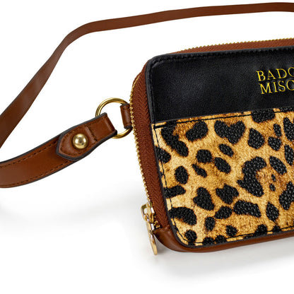 Leopard Vegan Leather Pouch Belt Bag body strap