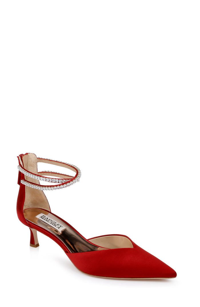 Radiant Red | Lilibeth Dual-Strapped Kitten Heels
