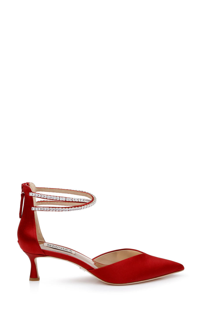 Radiant Red | Lilibeth Dual-Strapped Kitten Heels