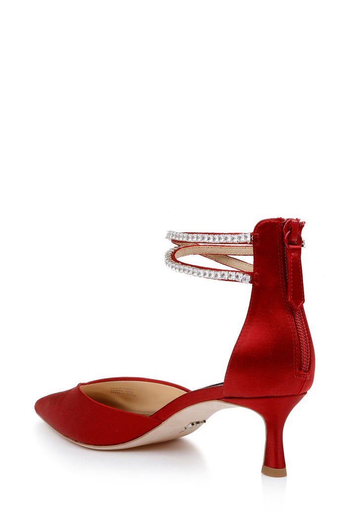Radiant Red | Lilibeth Dual-Strapped Kitten Heels