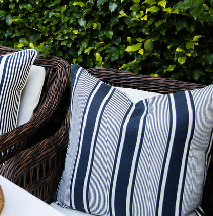 Linen Capri Stripe Navy Cushion
