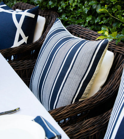 Linen Capri Stripe Navy Cushion