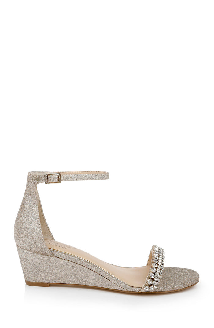 Light Gold | Lora Low Wedge Sandals