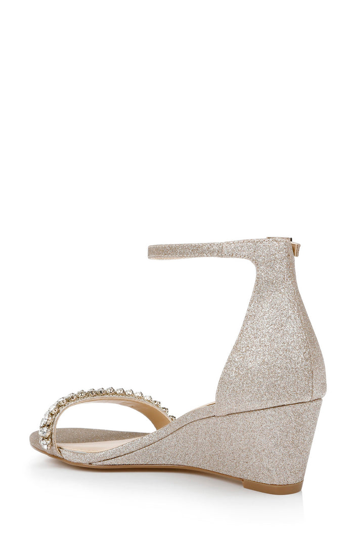 Light Gold | Lora Low Wedge Sandals