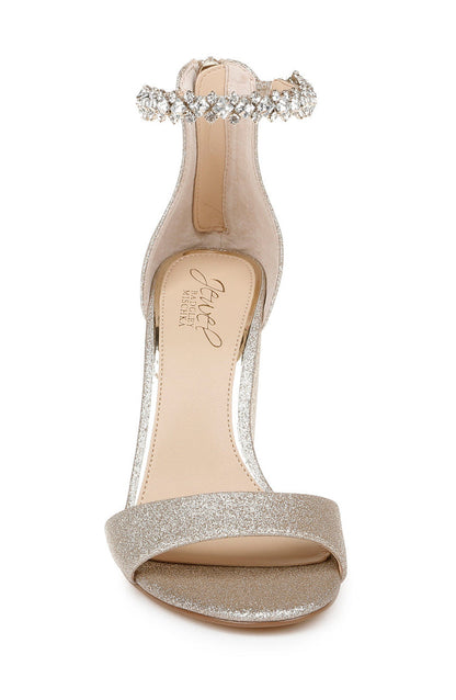 Light Gold | Louise Peep-Toe Block Heel