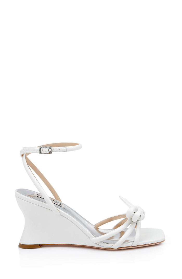 White | Luciana Knot Detail Wedge Sandal
