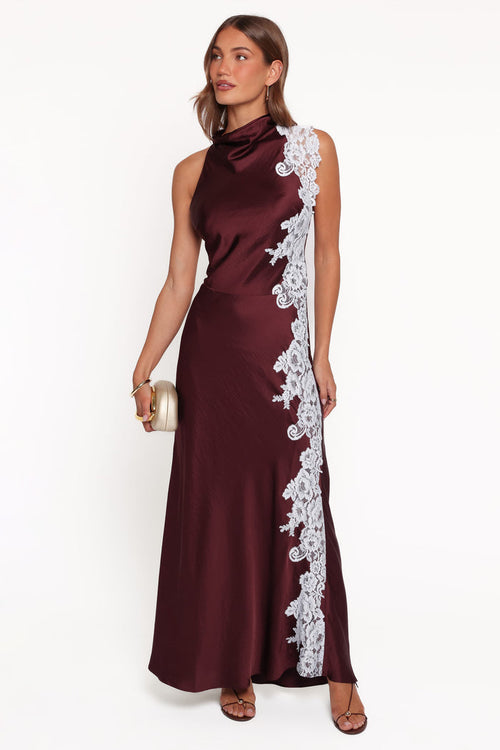 DRESSES Lunita Halterneck Maxi Dress - Brown/Blue