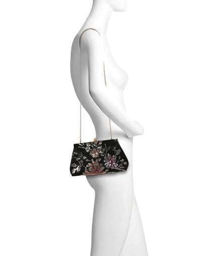 Black Multi | Lyric Sequin Floral Clutch Form