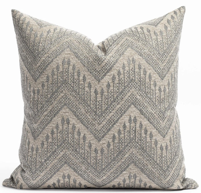 Mali Chevron Woven Pillow Cover in Slate