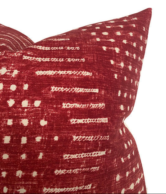 Mali Pillow Cover in Red, Thibaut Pillows