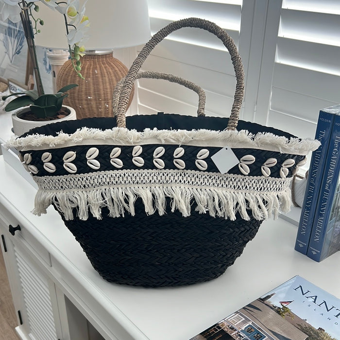 Market Bag Fringe Black