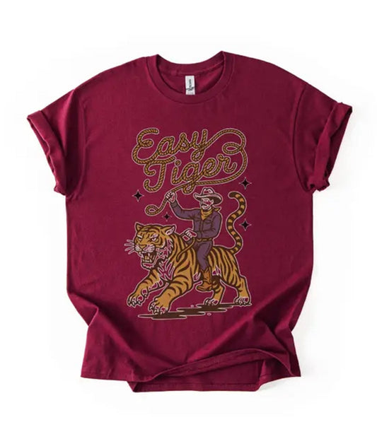 Maroon Easy Tiger Graphic Tee