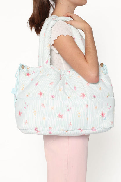 ACCESSORIES Marshmallow Midi Tote - Blue Garden Stripe