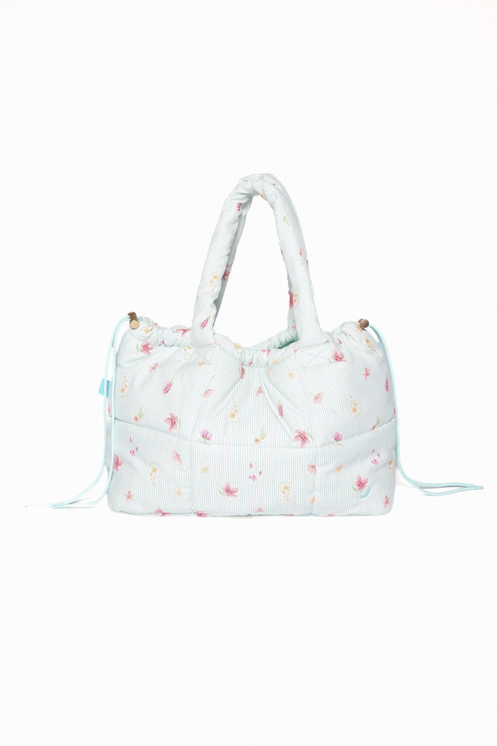 ACCESSORIES Marshmallow Midi Tote - Blue Garden Stripe
